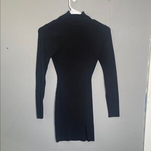Windsor S high neck bodycon long sleeve sweater dress mod mini classic chic